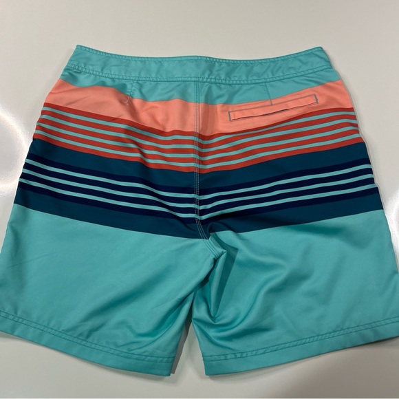 Nautica Bathing Suit Shorts Swim Trunks Men’s 36 Teal Blue Drawstring Pockets - Picture 7 of 14